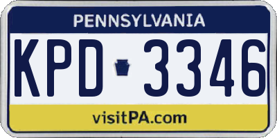 PA license plate KPD3346