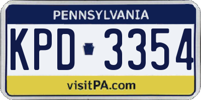 PA license plate KPD3354