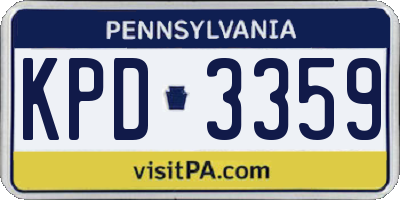 PA license plate KPD3359
