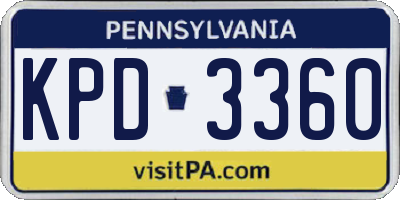 PA license plate KPD3360