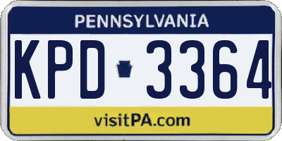 PA license plate KPD3364