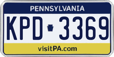 PA license plate KPD3369