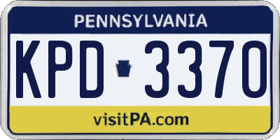 PA license plate KPD3370