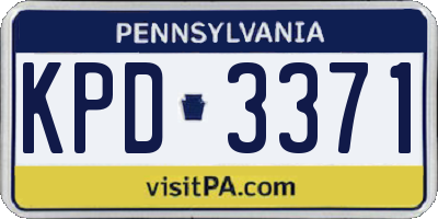 PA license plate KPD3371