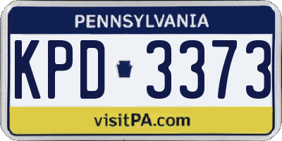 PA license plate KPD3373