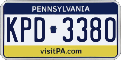 PA license plate KPD3380