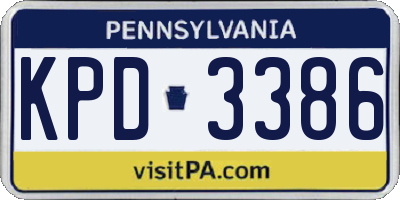 PA license plate KPD3386