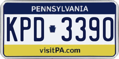 PA license plate KPD3390