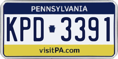 PA license plate KPD3391