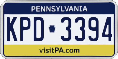 PA license plate KPD3394