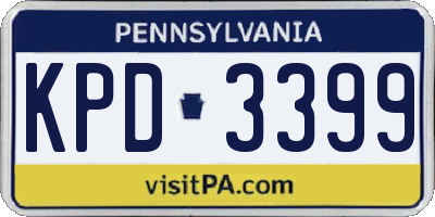 PA license plate KPD3399