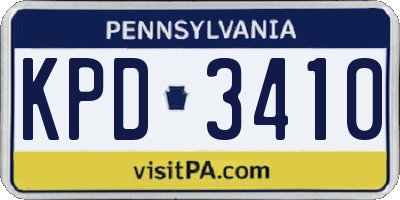 PA license plate KPD3410