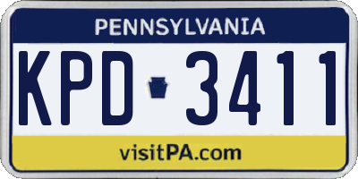 PA license plate KPD3411