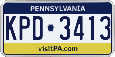 PA license plate KPD3413