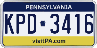 PA license plate KPD3416