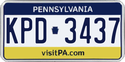 PA license plate KPD3437