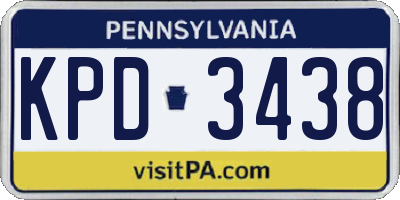 PA license plate KPD3438