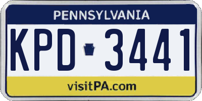 PA license plate KPD3441