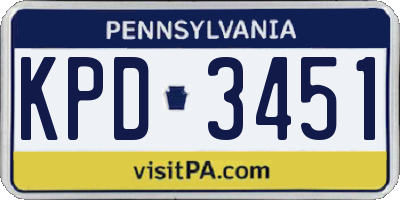 PA license plate KPD3451
