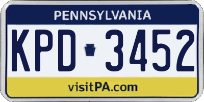 PA license plate KPD3452
