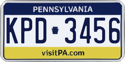 PA license plate KPD3456