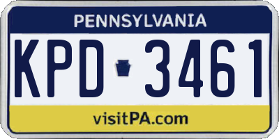 PA license plate KPD3461