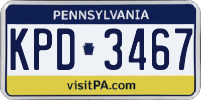 PA license plate KPD3467