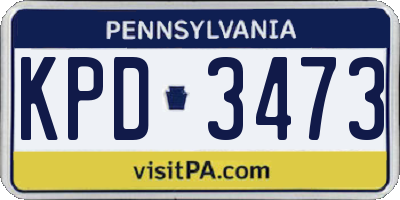 PA license plate KPD3473