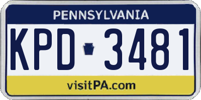 PA license plate KPD3481