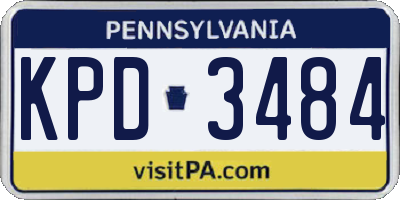 PA license plate KPD3484