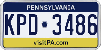 PA license plate KPD3486