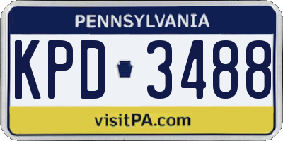 PA license plate KPD3488