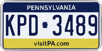 PA license plate KPD3489