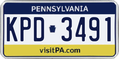 PA license plate KPD3491