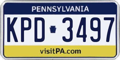 PA license plate KPD3497