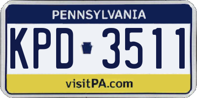 PA license plate KPD3511