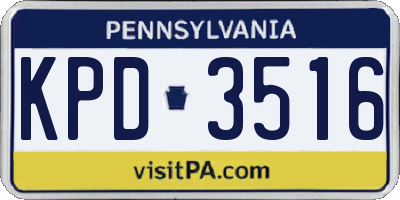 PA license plate KPD3516