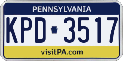 PA license plate KPD3517