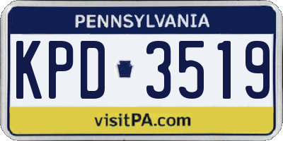 PA license plate KPD3519