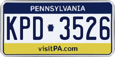 PA license plate KPD3526