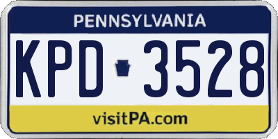 PA license plate KPD3528