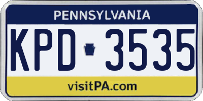 PA license plate KPD3535