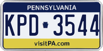 PA license plate KPD3544