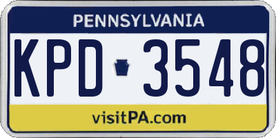 PA license plate KPD3548