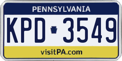 PA license plate KPD3549