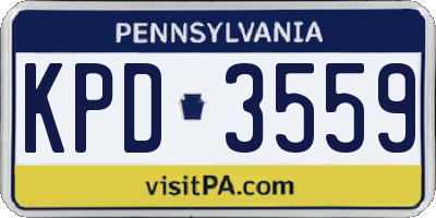 PA license plate KPD3559