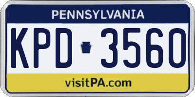PA license plate KPD3560
