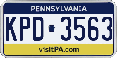 PA license plate KPD3563