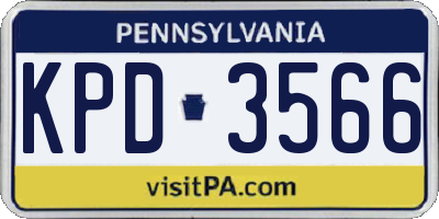 PA license plate KPD3566