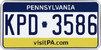 PA license plate KPD3586